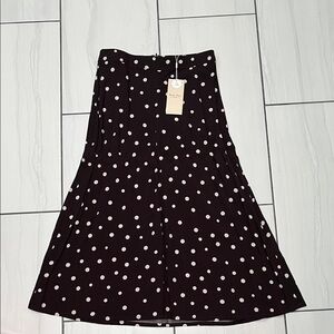 Polka Dot chocolate and White Skirt